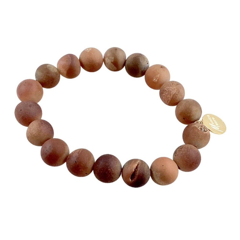 Monica Mauro Beaded Bracelet, S/M, Natural Druzy Agate, Quartz, Metaphysical - Picture 6 of 13
